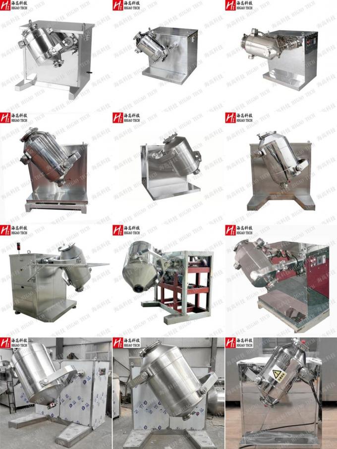 Stainless Steel Pharmaceutical Food Tumbling Drum 3D Motion Mixer for Powder Mixing Machine